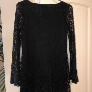black lace mini dress